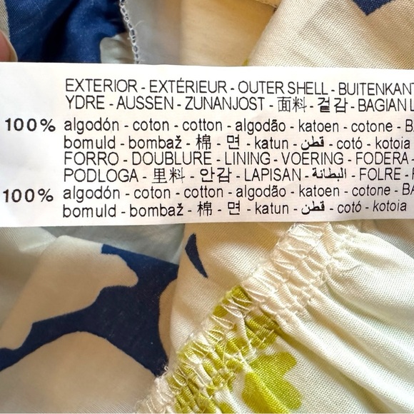 ZARA Floral Puff Sleeve Tiered Dress - Size 13-14 (164 cm) - Navy & Lime Flowers - Picture 9 of 10